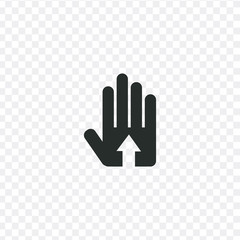 hand with arrow up. Stock Vector illustration isolated on white background.