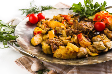 beautiful restaurant dish of Azerbaijan cuisine
