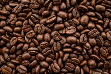 Roasted coffee beans background