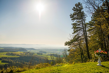 Fototapeta na wymiar panoramic view to the Swabian Alb highlands, Germany