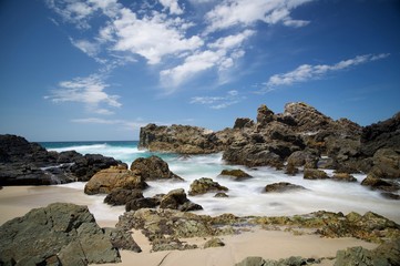 Fototapeta na wymiar Australian Coastline long exposure Burgess Beach