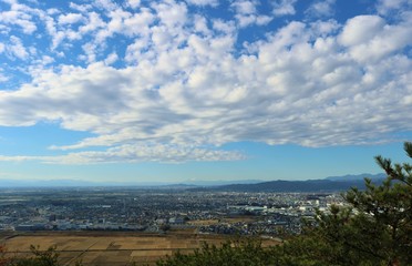風景　空　山頂から　冬　杤木