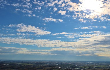 風景　空　山頂から　冬　杤木