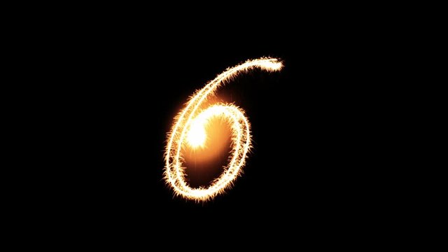 Holiday sparkler countdown from 10 with fireworks, Luma Matte attached