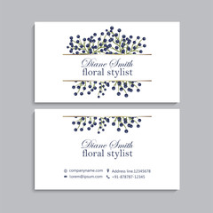  Business card template with berries