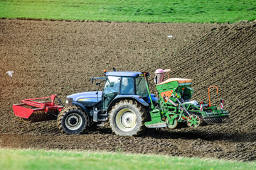 farmer and his equipment for seedlings