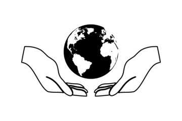 Save The Earth Icon. Symbol in flat design isolated on white background