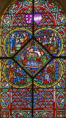 Stained-glass window in church