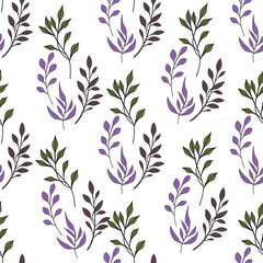 Texture with flowers and plants. Floral ornament. Original flowers pattern.