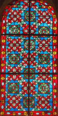 Stained-glass window in church