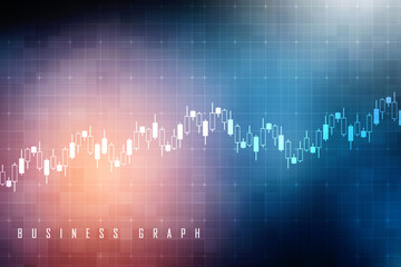 2d rendering Stock market online business concept. business Graph 