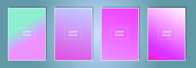 Colorful vector blurred gradient textures. Background for Social media post, wallpaper, mobile app, screen