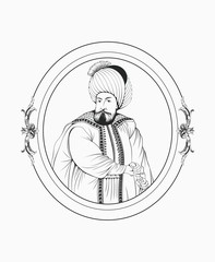 Sultan Osman Khan black white