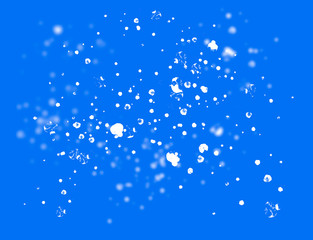 Snowflakes on clear blue sky backgroound