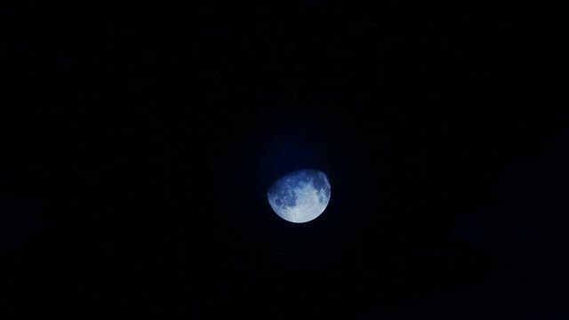 Timelapse night to day from full moon against starry sky to afternoon, hd