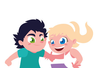 Isolated girl and boy cartoon vector design