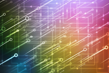 2d illustration Abstract futuristic electronic circuit technology background