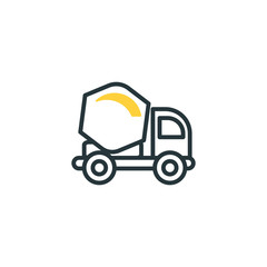 Isolated concrete mixer truck icon fill vector design