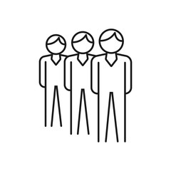 meeting and business people - minimal line web icon. simple vector illustration. concept for infographic, website or app.