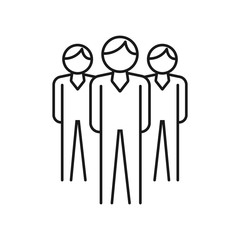 meeting and business people - minimal line web icon. simple vector illustration. concept for infographic, website or app.