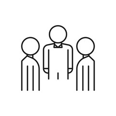 meeting and business people - minimal line web icon. simple vector illustration. concept for infographic, website or app.