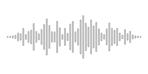 Sound waves stylized with convex sticks. Music equalizer visual effect.
