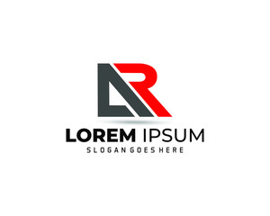 AR Logo Letter Design Vector with Red and Black Colors.