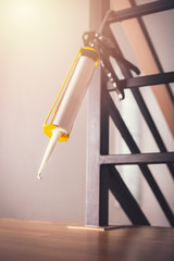 white silicone caulk