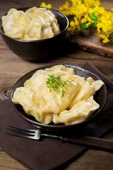 Dumplings, filled with cheese.