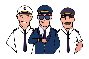 Isolated drivers persons vector design