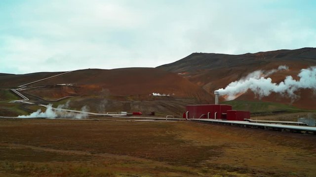 A geothermal energy plant in North Iceland