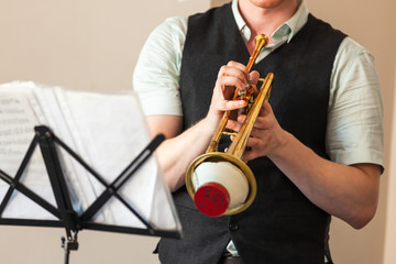 Trumpet with straight mute