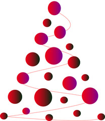 Abstract Christmas tree with a gradient on a white background