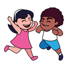 Boy and girl cartoon vector design