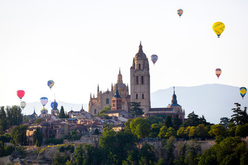 Hot air balloon festival in Segovia, Spain
