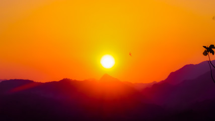 sunset in the mountains