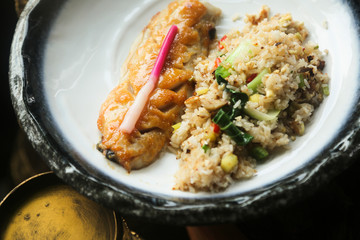 Cod with ginger and rice