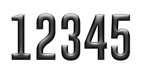 numbers on black background