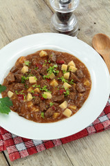 goulash dish on a table