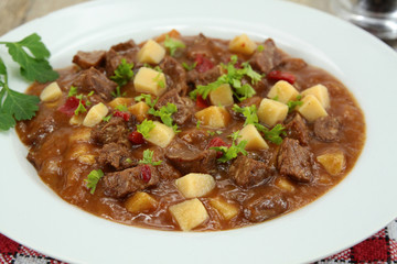 goulash dish on a table