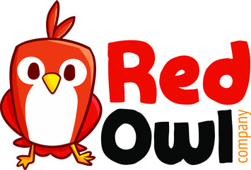 Cute and funny logo for Red Owl store or company