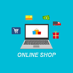 Set of flat design concept icons for web and mobile phone services and apps. Icons for mobile marketing and online shopping