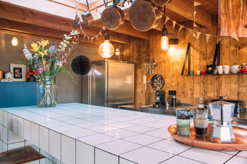 Stylish Scandinavian design kitchen.