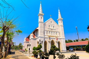 RATCHABURI - FEBRUARY 28, 2016 : Temple Christian Church in Thailand, Ratchaburi, Thailand. on FEBRUARY 28, 2016