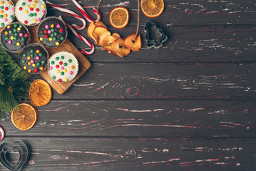 Christmas pastry cooking. Christmas cooking festive concept