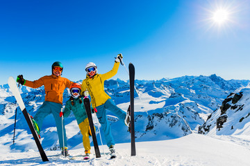 Ski area with amazing view of swiss famous mountains in beautiful winter snow  Mt Fort. The...