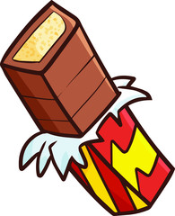 Funny and yummy opened packaging chocolate product 