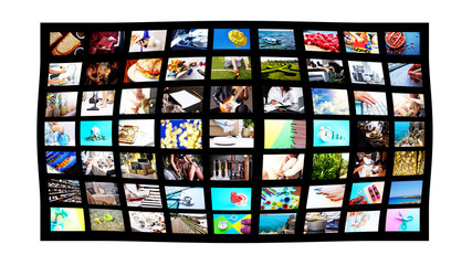Media and communication concept. Video Screens Abstract Background for Multimedia Concept