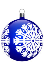 Christmas blue decoration with snowflake