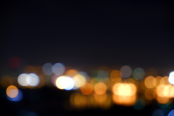 Abstract blurred circle bokeh lights backgrounds, Colorful bokeh of city night light